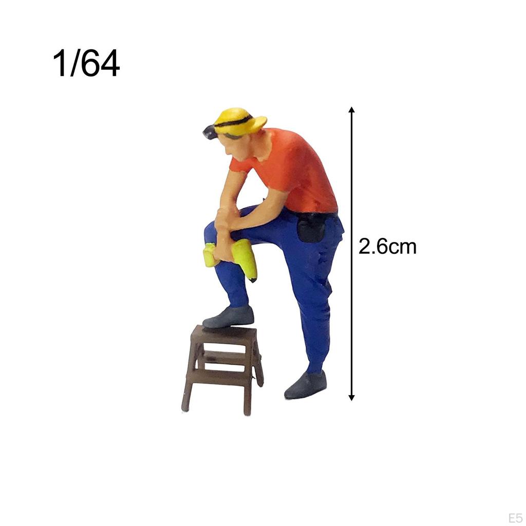 1/64 Figure Repairman Architecture Model Accessory Miniature Scenes Resin Doll Collections Micro