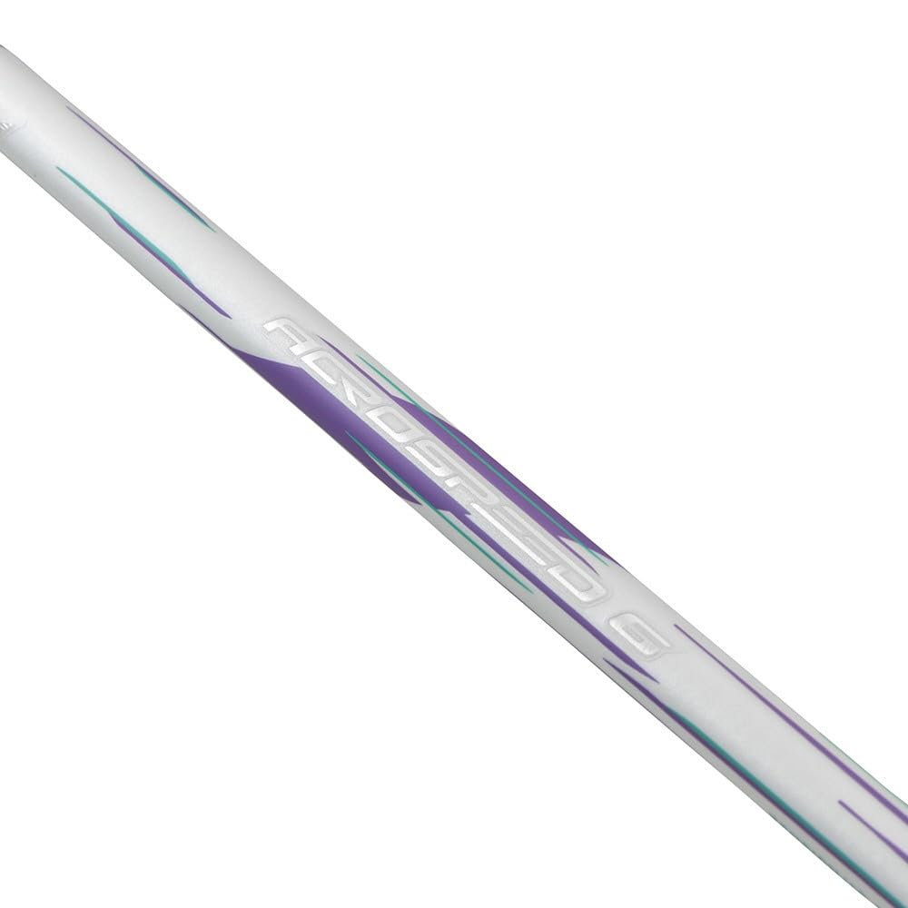 MIZUNO AcroSpeed 6 Badminton Frame Only Sold Soft Case 73JTB406 Racket, Unisex, (Strings Separately), Included, White/Purple,