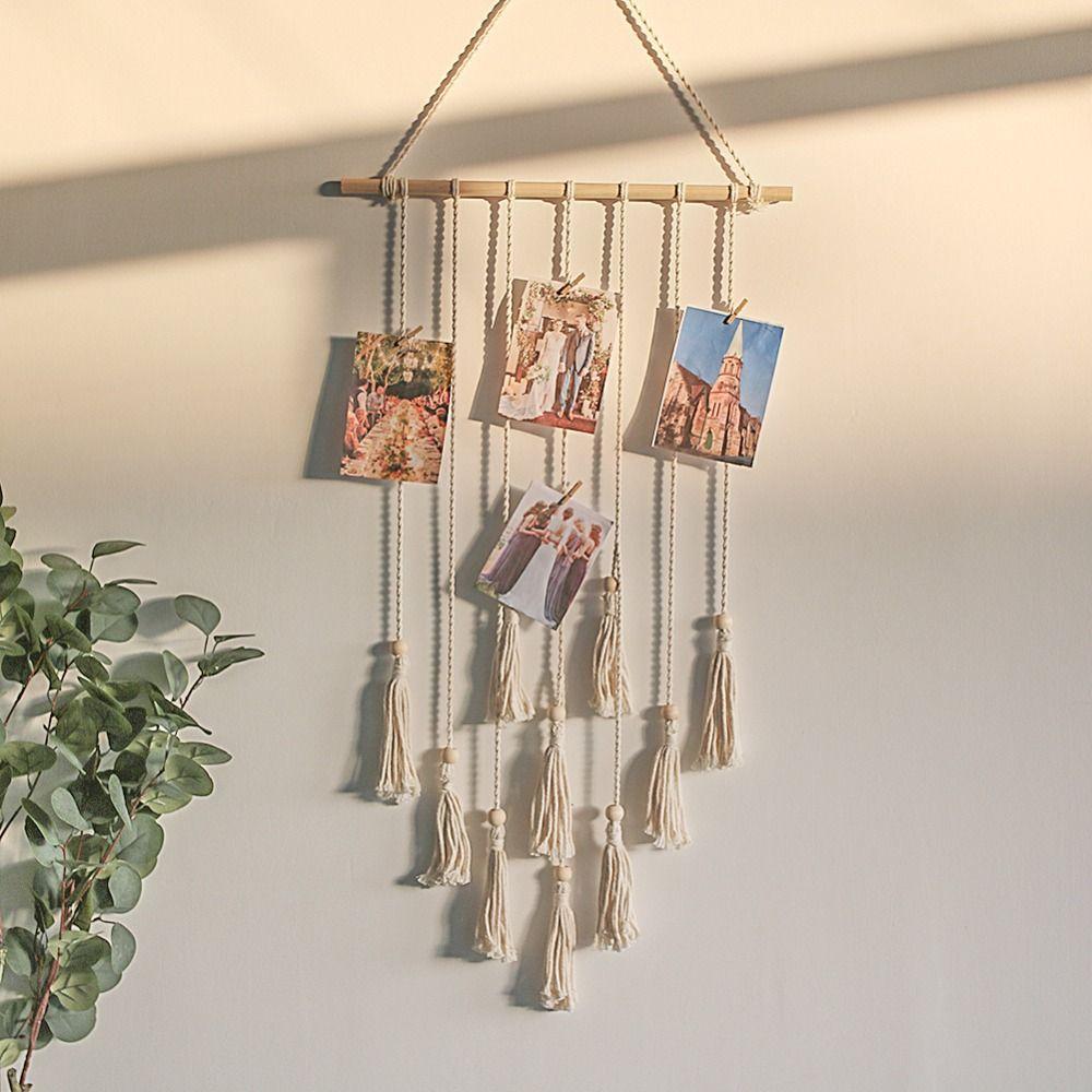 Cotton Rope Woven Tapestry With Tassel Wall Hanging Pendant Craft Hair Clip Pendant  Living Room