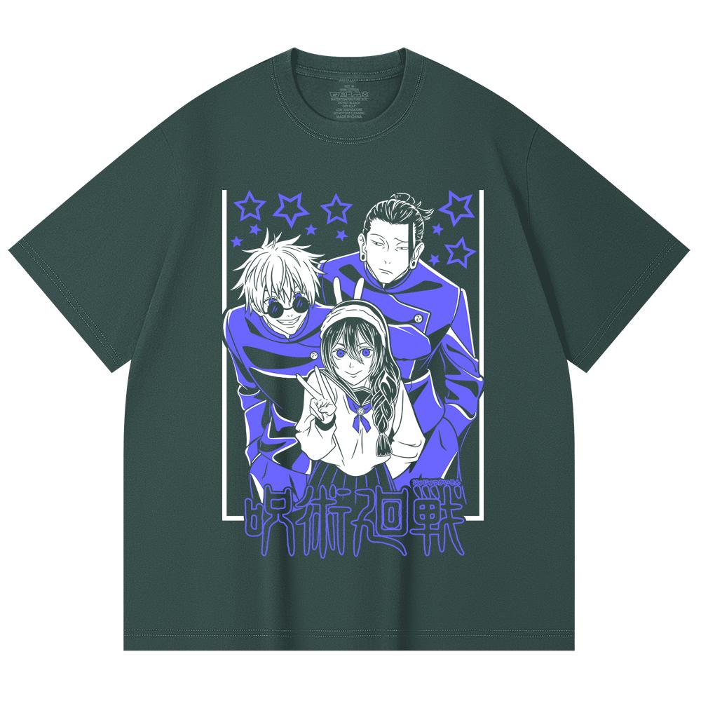 230 Gsm 100% Cotton Jujutsu Kaisen V54 Print Unisex Heavy Cotton T Shirt