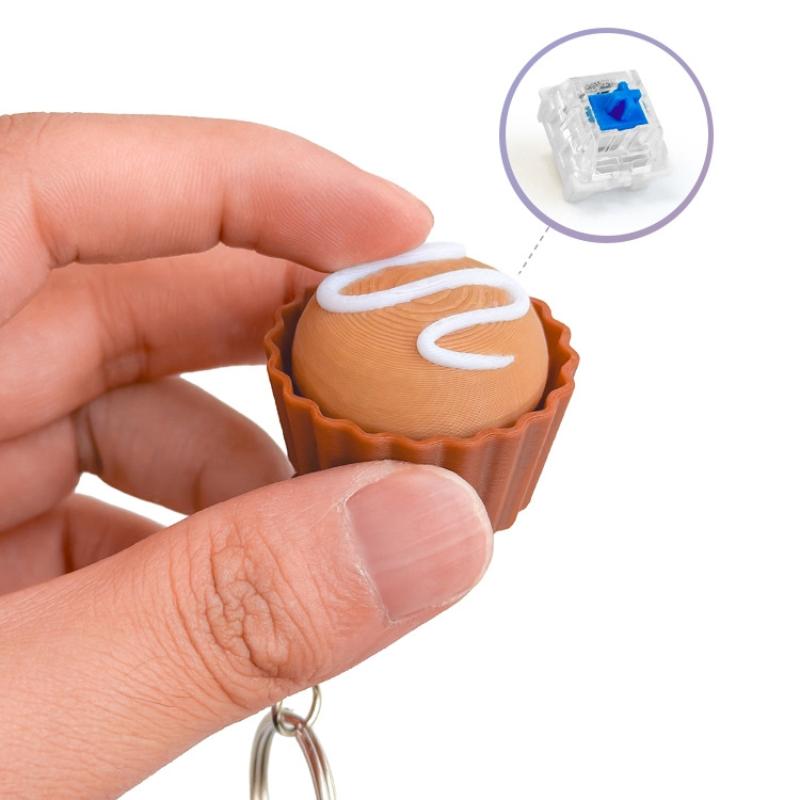 Cartoon Simulated Dessert Stress Relief Pass The Time Clicker Toys Pendant Decompression Keychain Backpack Decor Accessories