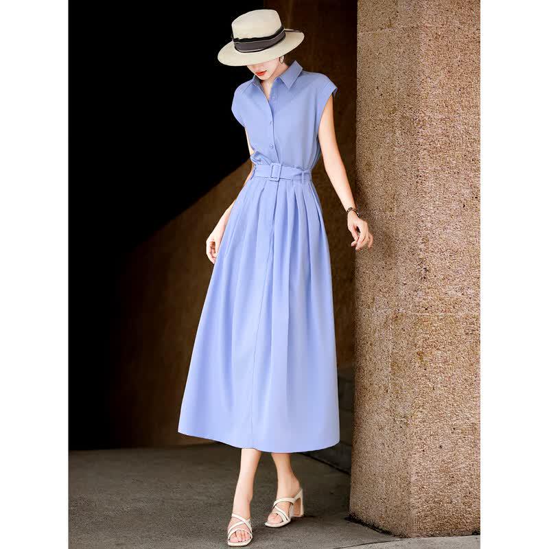 Lanser Women's Elegant Commuter A-Line Shirt Dress
