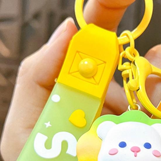 3D Cartoon Lion Keychain Cute Resin Animal Hanging Bag Charm for Purse Backpack