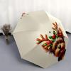 1pc Christmas Yorkshire Terrier with Antlers Umbrella with Plastic Handle,Suitable for All Seasons Home Travel Outdoor UmbrellaDD234