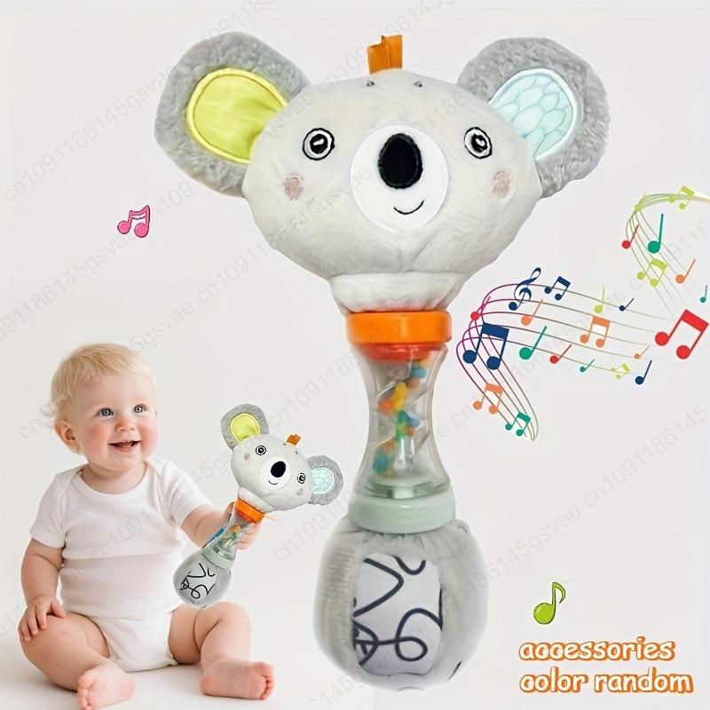 

baby rattle toy- Design with fox & Koala Patterns, Soft Pastel Colors for Toddler Sensory Play & Motor Skills Development