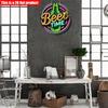 2D Flat 20*20cm1pc Vintage Beer Time Neon Ornament Signage, Good Quality Wall Art Plaque for Bars, Cafes, Bedroom Adorn, Good Quality Housewarming