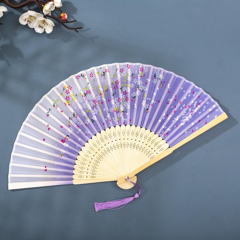 Classical Chinese Dance Fan - Handmade Bamboo Folding Fan for Wall Decor, Performance Costume & Partition Screen