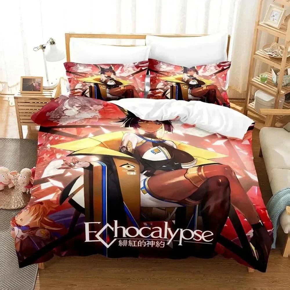 Anime Echocalypse Game Printed Bed Set Duvet Cover Pillowcase Bedding Set Bed Linen Sheet Quilt Cover Full Queen King Size