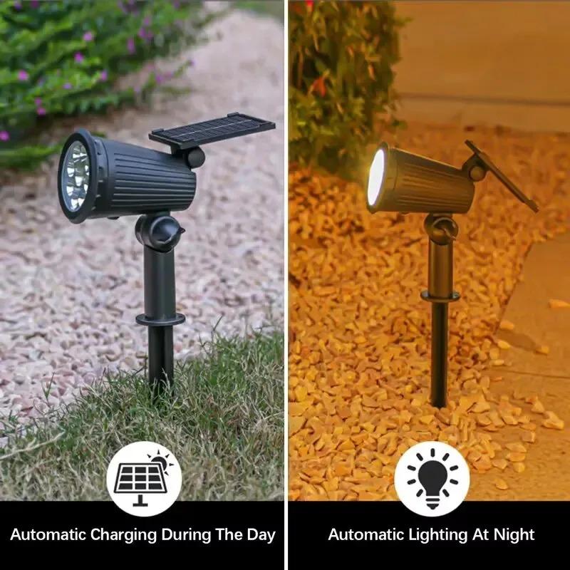 Outdoor LED Solar Spotlight Light 9LEDs Brightness Adjustable Spot Light IP65 Waterproof Garden Backyard Lawn Light Decotation
