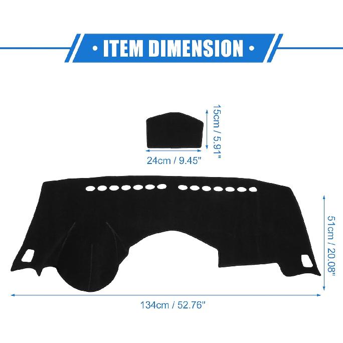 Dashboard Dash Cover Compatible for Chevy Trax 2014-2016, Durable Polyester Black Front Dash Cover Mat