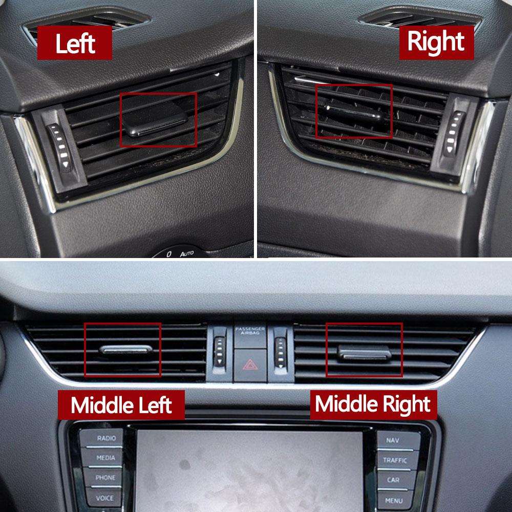 Auto Armaturenbrett Belüftungsgitter AC Lüftungsschlitz Schieberegler Clip Für Skoda Octavia 2015-2021 5E0819701 5E0819702