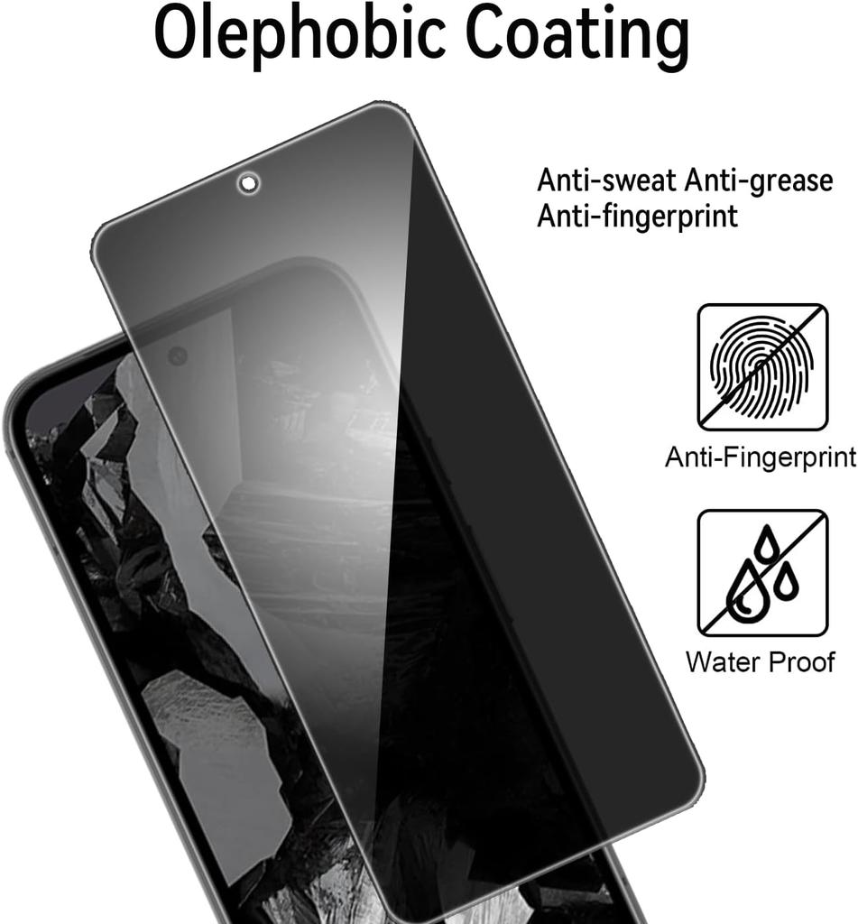 2 PACK Privacy Filter Tempered Glass Film AntiSpy Shield Screen Protector for Google Pixel 8A