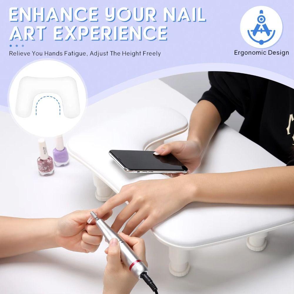 U-shaped Manicure Hand Pillow Rotating Lifting Arm Rest Stand Soft Nail Pillow Nail Polishing