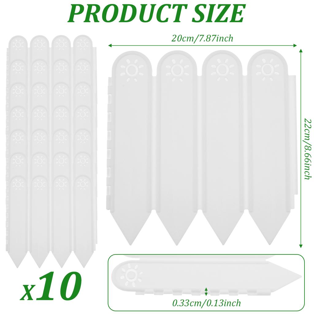 2m Garden Lawn Ground Edging Fence Outdoor Grass Border Fencing Plastic Yard Landscape Pathway DIY Decorative