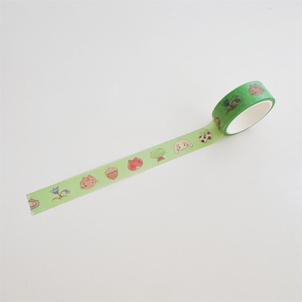 5m Washi Tape Ins Style Cartoon Elephant Tomato Decorative Paper Tape Removable for Journaling Scrapbooking DIY Craft