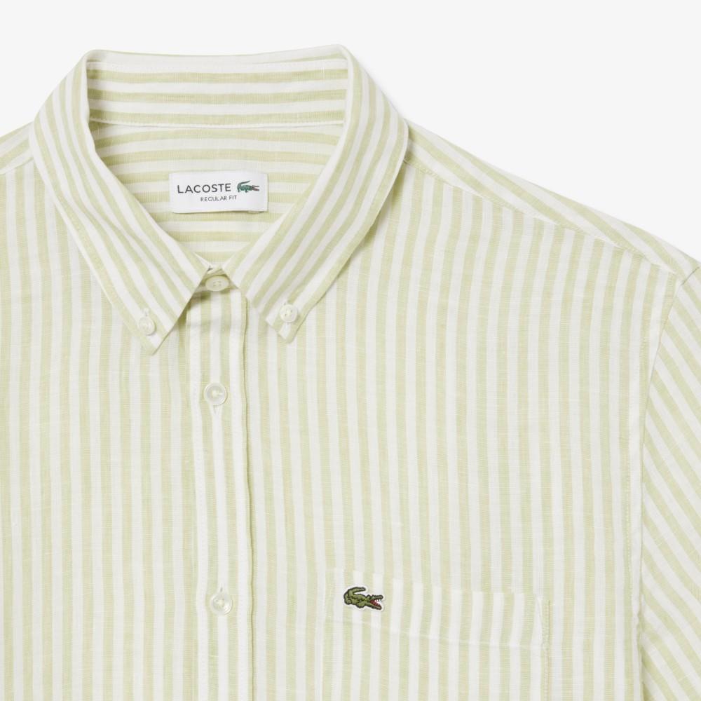 Lacoste Men's Linen Stripe Short-Sleeve Shirt CH8061-56G374