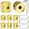 DAOKAI Metal Guitar Control Groove Volume Tone Dome Knob Rollette with Wrench for Electric Guitar and Bass 8 Pieces Knobs, Potentiometers, 6.0mm