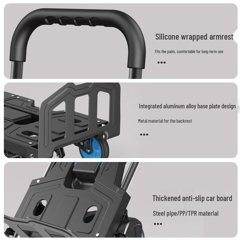 Foldable Household Hand Truck with Basket