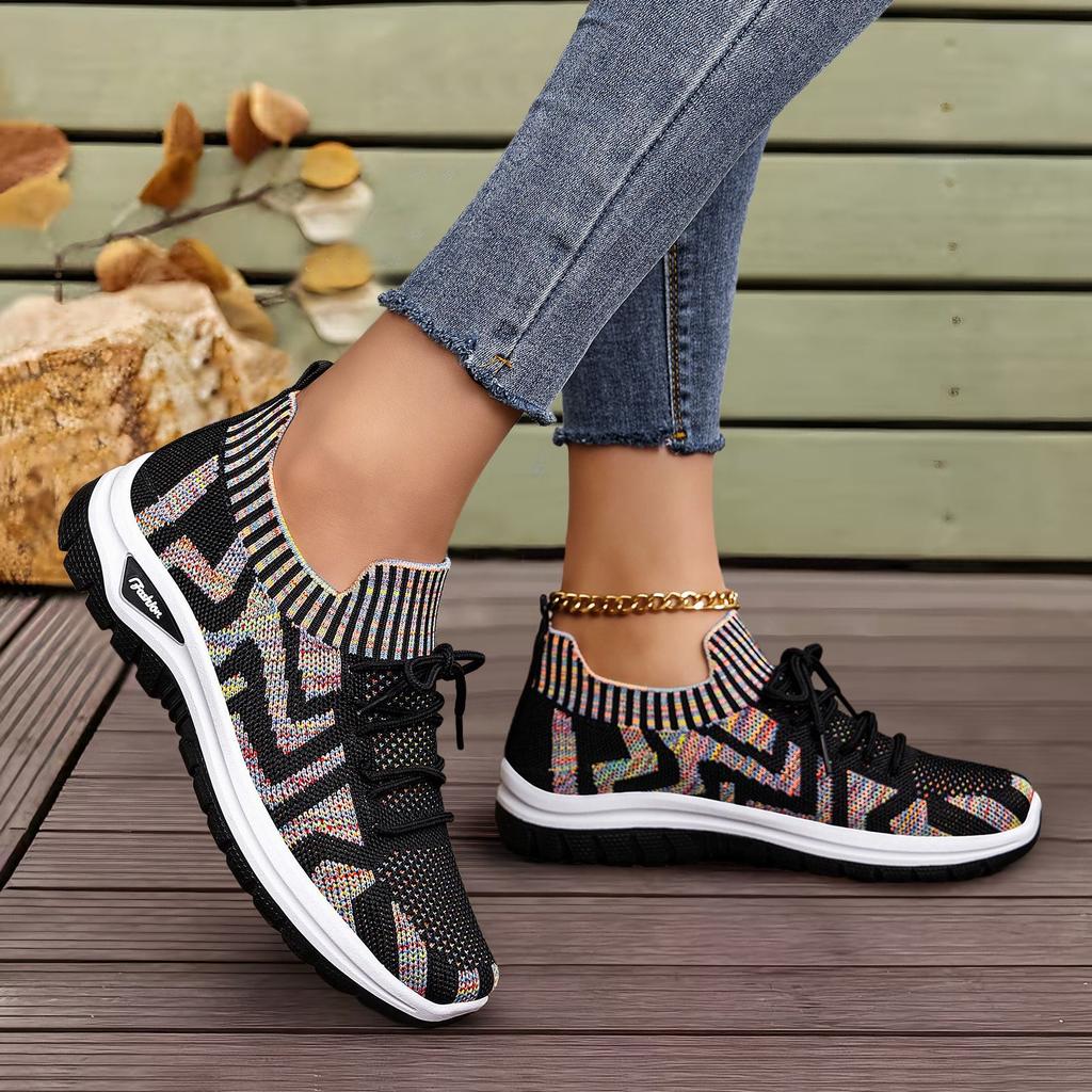 Damen Sportschuhe, Modische Damenschuhe, Mehrfarbige Freizeitschuhe, Weichsohlige Gewebte Outdoor-Schuhe, Atmungsaktive und Bequeme Sportsneaker