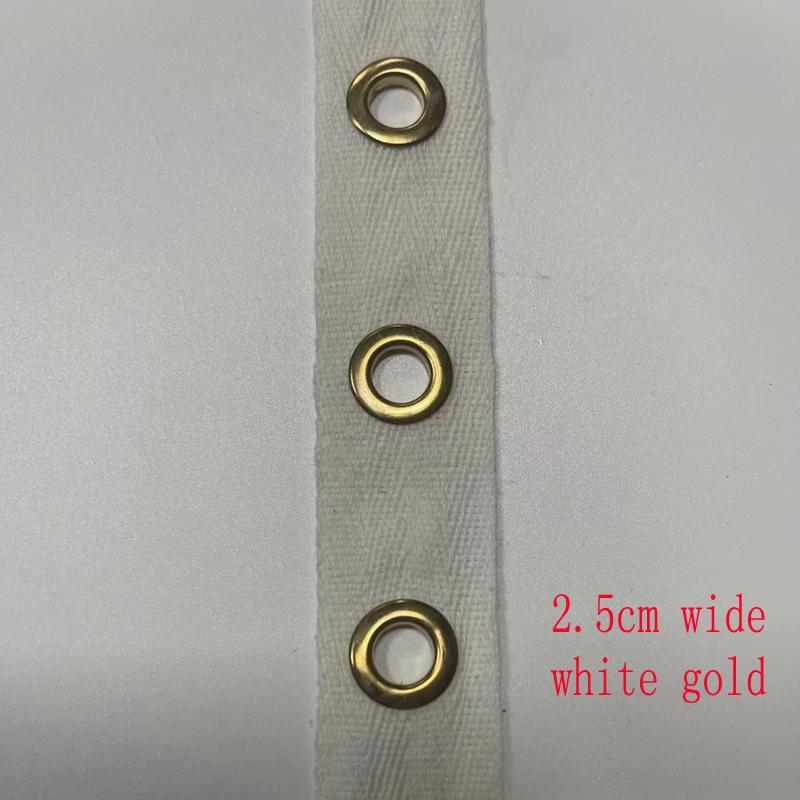 4 Meter/Los 2cm/2,5cm breit Baumwollgurtband mit perforiertem Ring flacher Baumwollgürtel Spitze Kleidungsriemen Zubehör dekoratives Gurtband