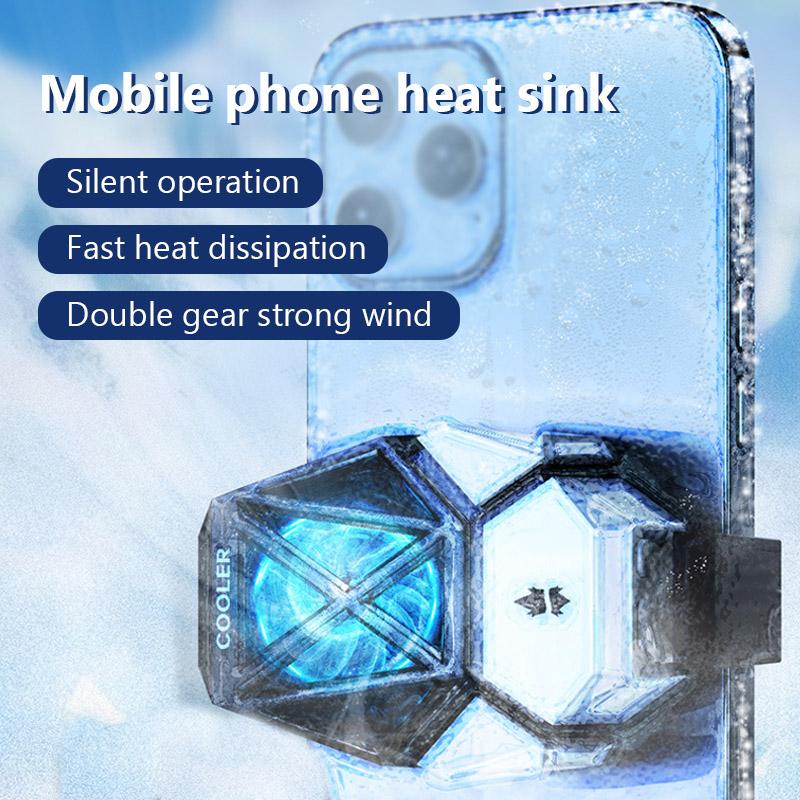 

Mobile Phone Cooling Fan Charging Version Cooler With Back Clip Phone Radiator RGB Light Suitable For 4-6.7 inch Phones Samsung чёрный