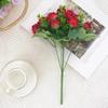 Artificial Eucalyptus Leaves & Silk Roses Bouquet, Fake Flowers for Vase, Home Outdoor Garden Festival Wedding Party Table Decor