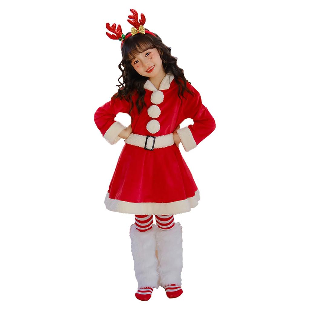 Santa Costume for Santa Santa Santa Christmas One Santa Fluffy New School Set [CSILOVEE] Kids, Claus, Cosplay, Clothes, Costume, Kids, Girls, Piece,