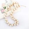 Elegant Lady Faux Pearls Shiny Rhinestone Collar Necklace Valentine's Day Gift