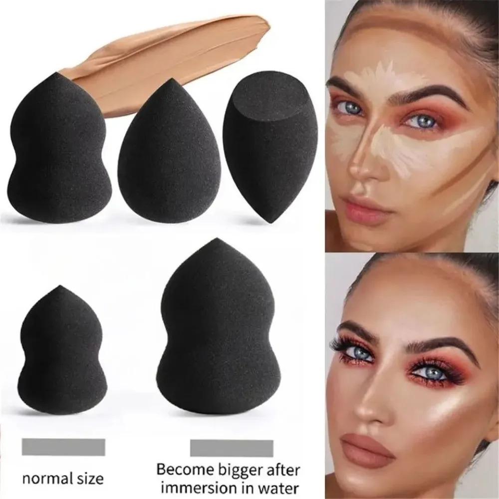 3Pcs Latex Free Makeup Sponge Set for Liquid Powder Foundation Dual Use Wet Dry Cosmetic Puff Egg Applicators