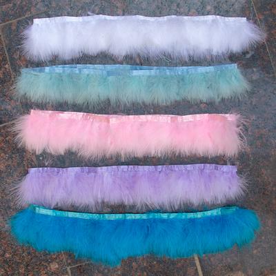 1Meters Furry Turkey Feathers Trim Ribbon White Natural Plumes for Traditional Holiday Dress Sewing Plumas Accessories