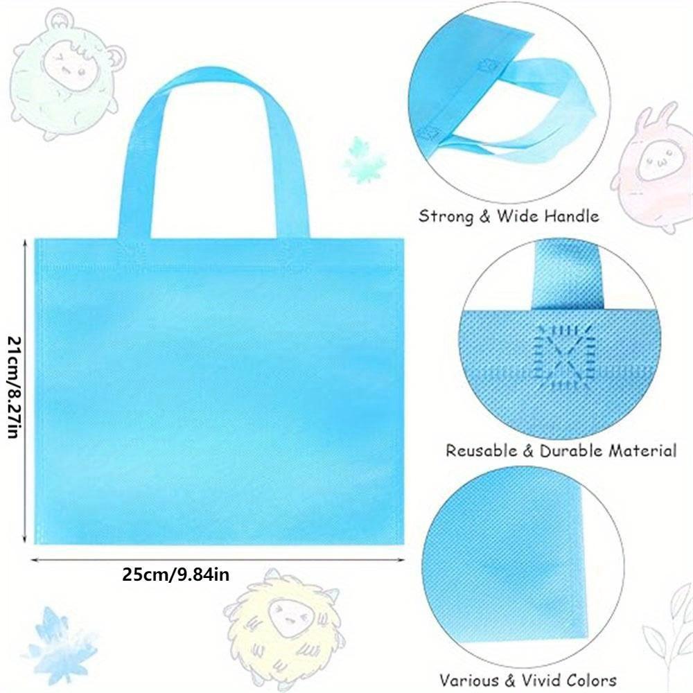10 Pcs/set Non-Woven Party Tote Bags Reusable Gift Bags Tote Bags Shopping Bags with Handles for Birthday Party Supplies