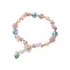 Strawberry crystal powder crystal gravel flower bracelet Bangles Women Fashion Jewelry accessories Gift