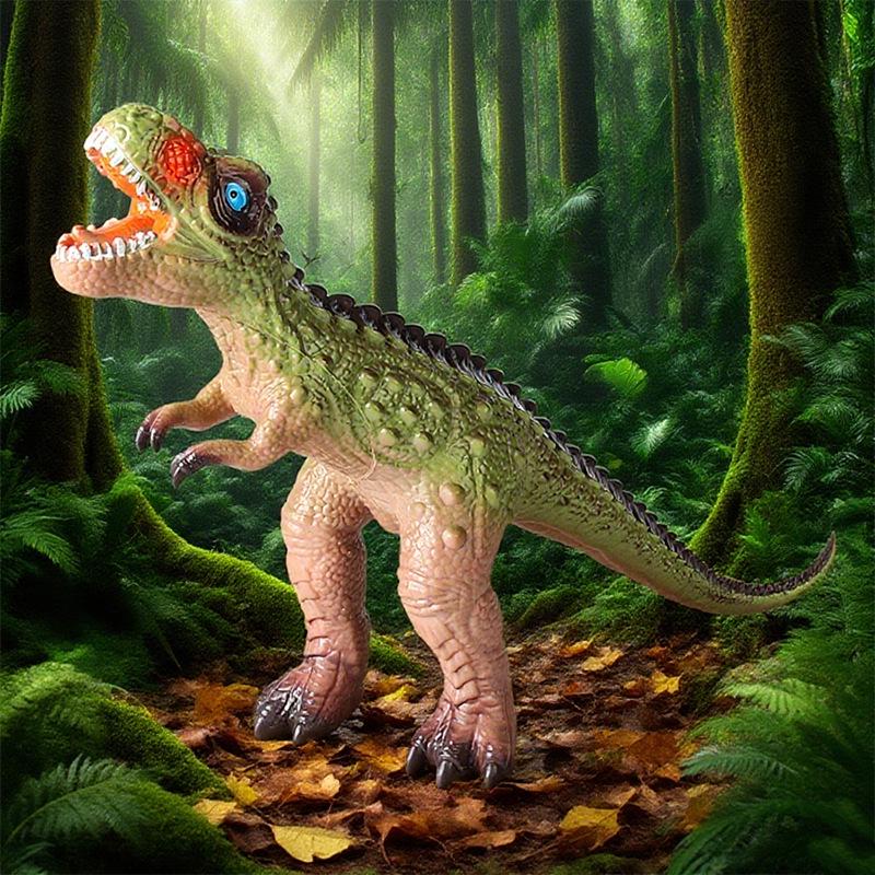 Large Soft Rubber Dinosaur Egg Model: T-Rex, Triceratops, Velociraptor & Pterodactyl Sounding Ornament Toy