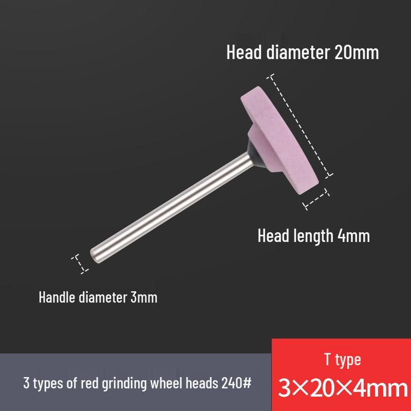 240# 3mm Fine Ceramic Flint T-Shaped Cylindrical Grinding Head for Electric Sanding