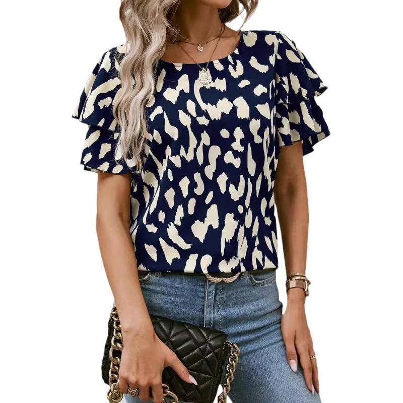 Women's Short Sleeve Fashion Shirt Summer Elegant T-shirt