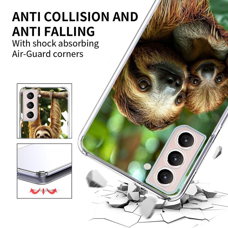 Cute Sloth Phone Case For Samsung A16 A26 A36 A56 A17 A15 A25 A35 A55 A14 A24 A34 A54 A04S A05S Galaxy Note 20 10 9 8 A9 A8 A7 A