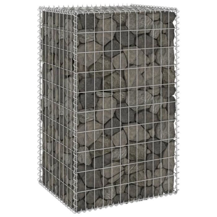 VidaXL Mur en gabion avec couvercles Acier galvanisé 60x50x100 cm