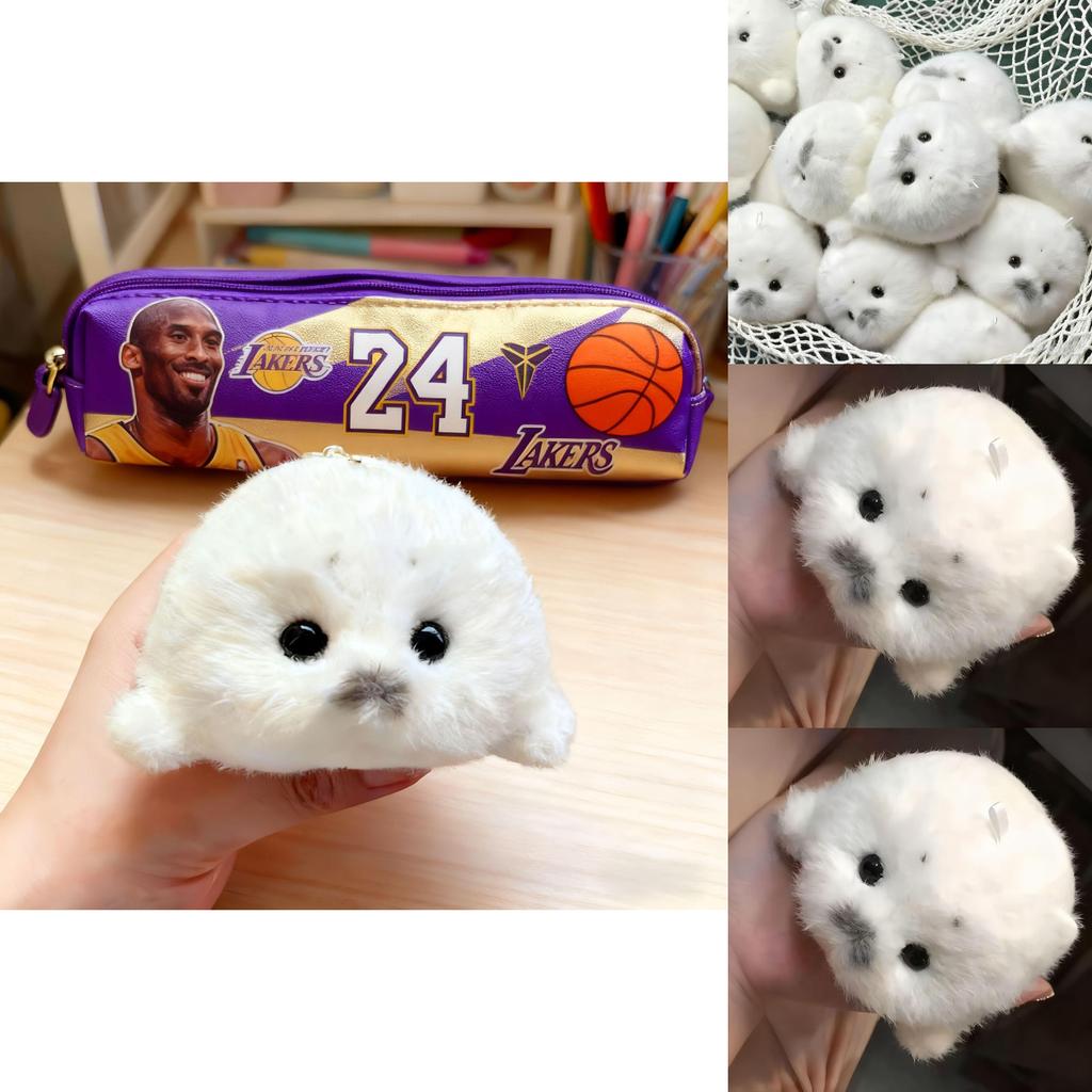 Plüschtier Meeresleben Niedlicher Robbenbaby Plüschtier mit Schlüsselanhänger für Kinder und Sammler