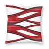 Red Burgundy Spiral Square Pillowcase Polyester Linen Velvet Printed Zip Decor Bed Cushion Cover