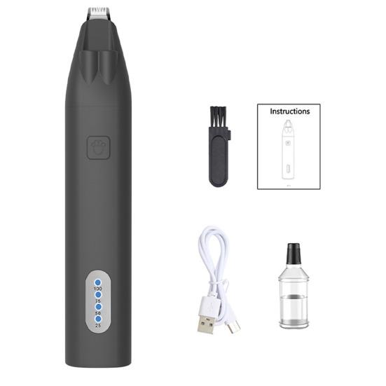 

Pet Hair Trimmer Narrow Blade Cat Pet Hair Shaver Paw Trimmer Rechargeable LED Light with Pet Grooming Clipper чорний