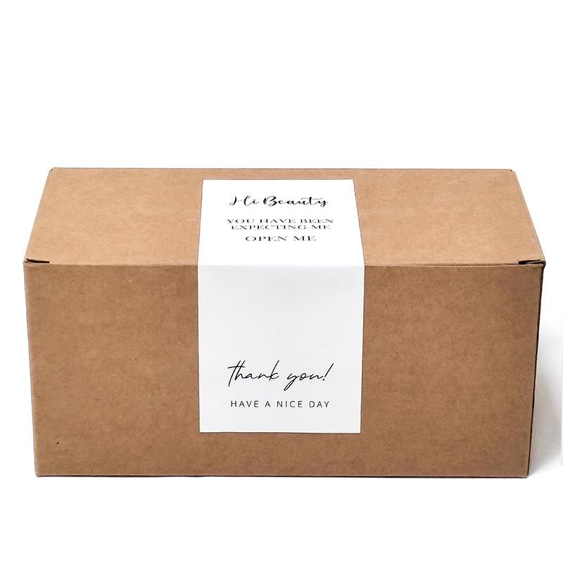 50 White Thank You Stickers - Gift Box Sealing & Packaging Labels for Takeout
