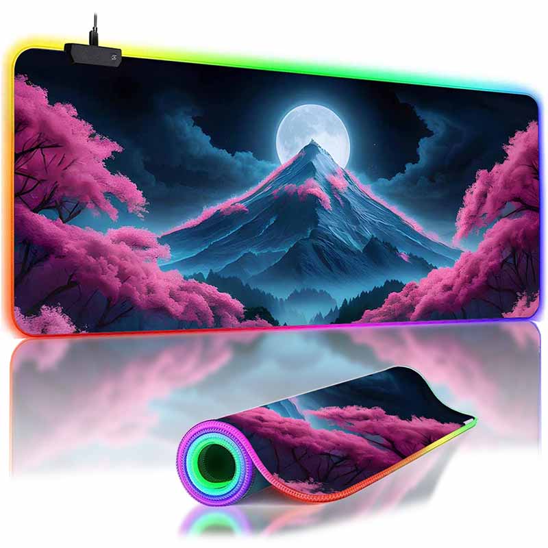 Sakura Scenery Moon Mousepad HD Printing Computer Gamers Desk Mat Locking Edge Non-slip Mouse Pad XXL Keyboard PC Desk Pads