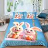 3D Tiger Rabbit Snake Pig Snail Unicorn Chick Fish Doona Duvet Quilt Cover Set