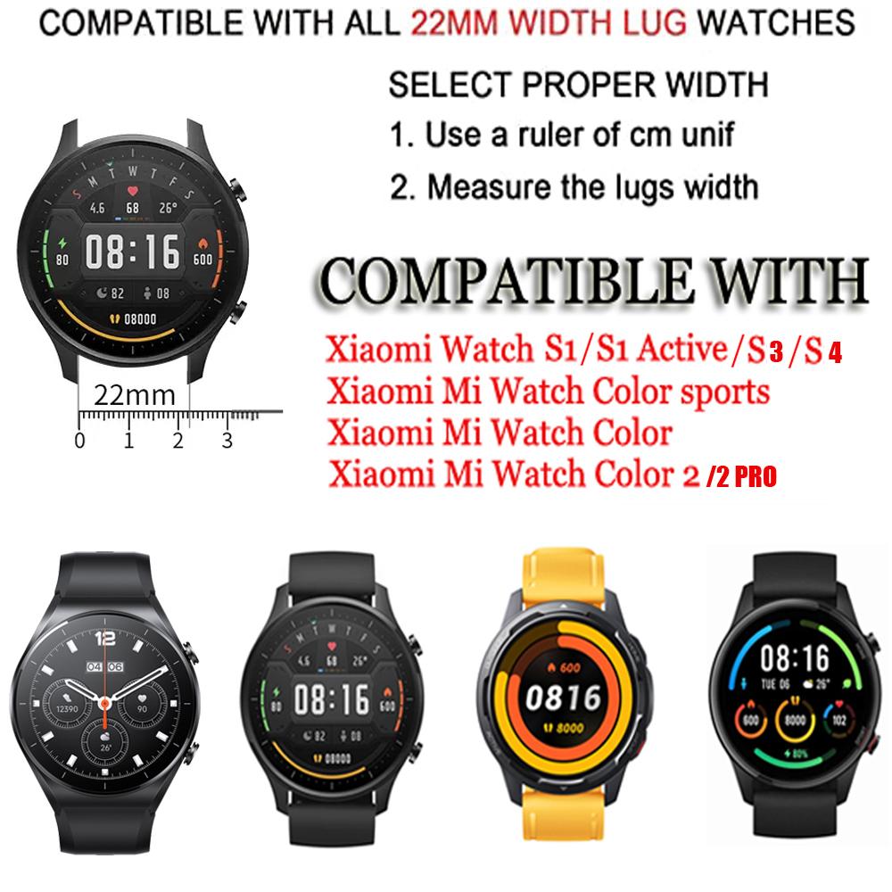 22mm Řemínek k hodinkám pro Xiaomi Watch s1/s1 Active S3/S4 Náhradní řemínek pro Xiaomi Mi Watch Color 2/2 pro Řemínky