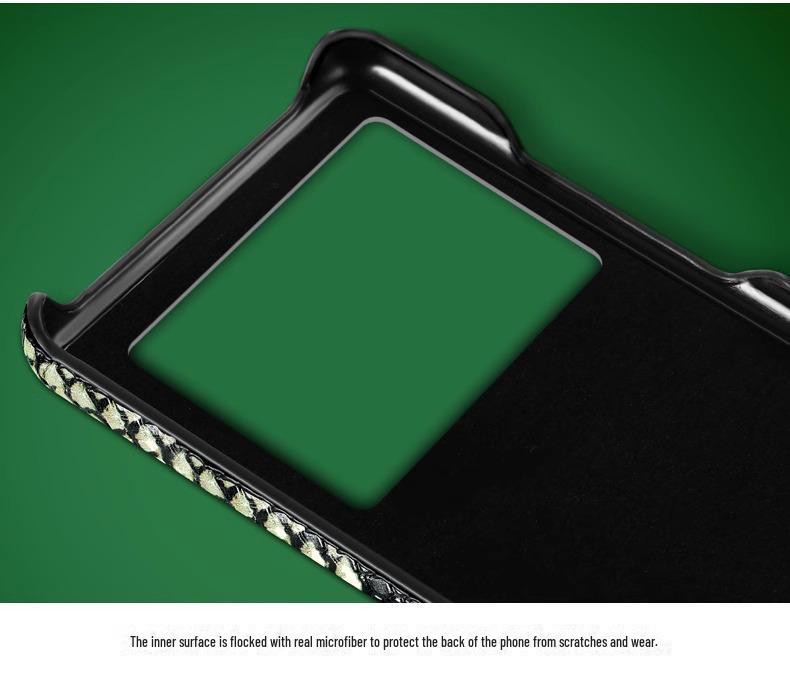 iQOO Z6 High-End Half Case: Cowhide Leather with Python Pattern