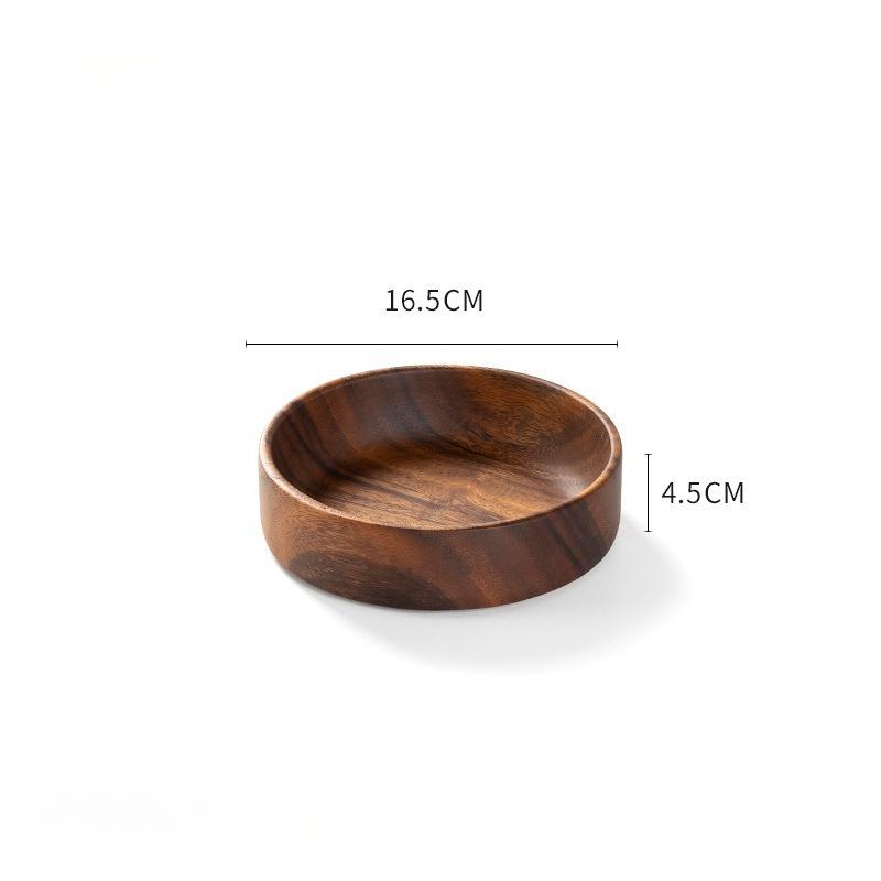 1PC Walnut Fruit Tray Salad Bowl Dish Meal Tray Household Fruit Snack Wooden Tray
