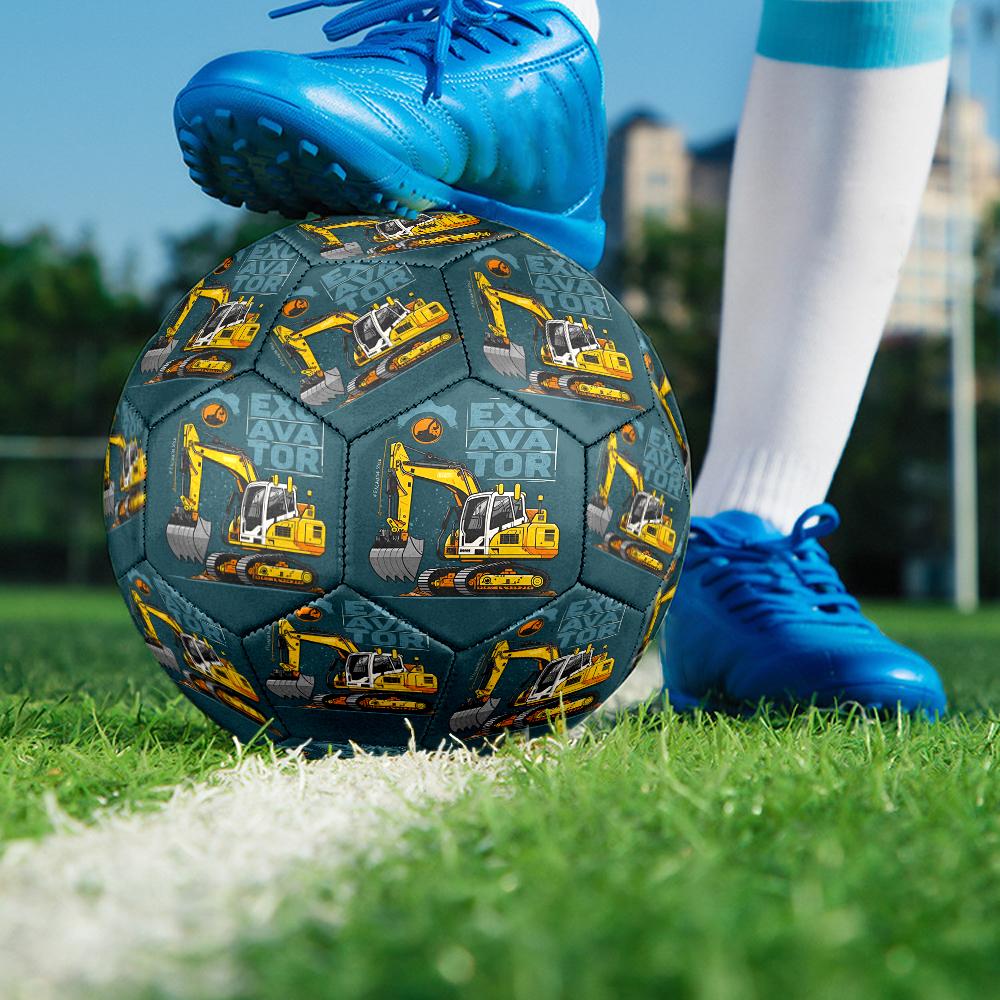 Excavator Theme Size 5 Soccer Ball, Suitable for Both Indoor and Outdoor Matches, a Gift Suitable for Everyone.
