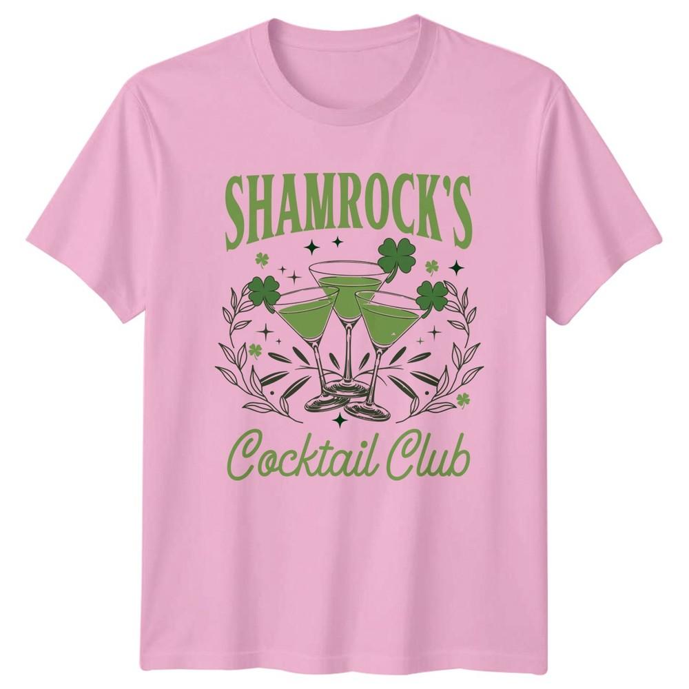 Shamrocks Cocktail Club St Patricks Day Holiday Unisexs TShirt Unisexs Tee Graphic