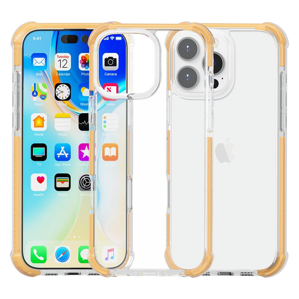 For iPhone 16 Pro Case Four Corners Anti Drop Clear TPU+TPE+PC Phone Cover