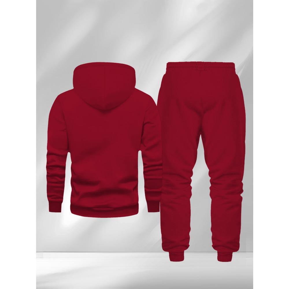 Saturn Planet Printed Hoodie Sportswear Drawstring Hoodie Pants Set Casual Street Style Fashionable Men's Essential